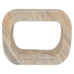 Tavolino contemporaneo Han Bai Yu in marmo bianco "O" di Robert Kuo, Limited
