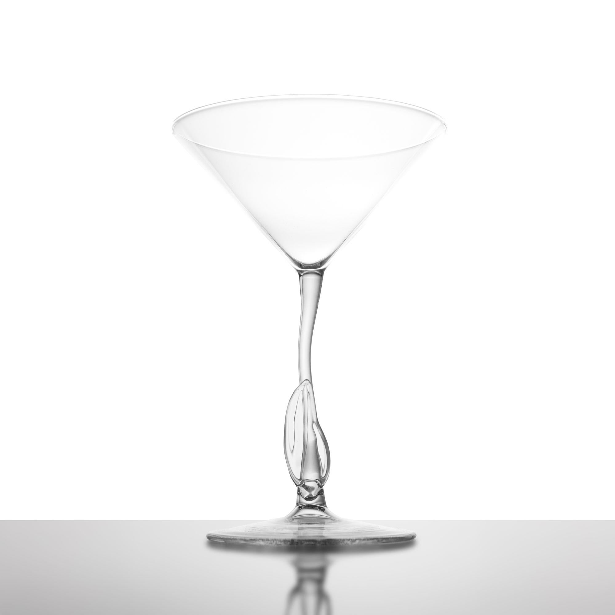 Set de verres à cocktail contemporains soufflés à la main en forme de fleur de calla Garden Leaf Nature Neuf - En vente à Camisano Vicentino, IT