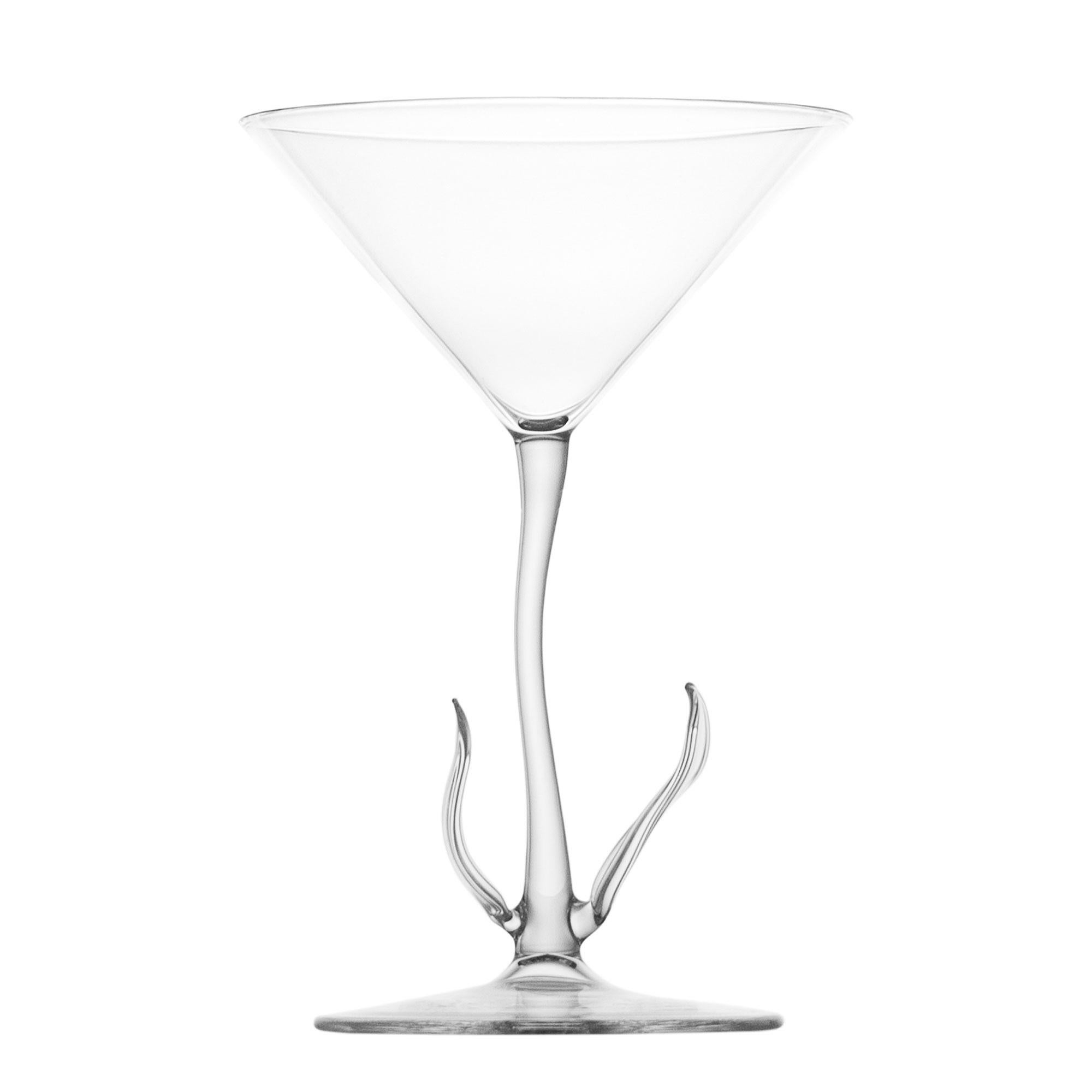 Set de verres à cocktail contemporains soufflés à la main en forme de fleur de calla Garden Leaf Nature en vente 1