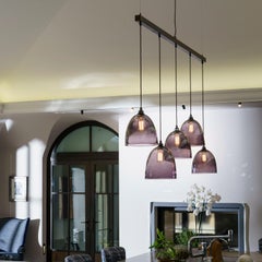 Contemporary Hand-Blown Coloured Glass Pendant - Mocca, Olive, Purple, Blue