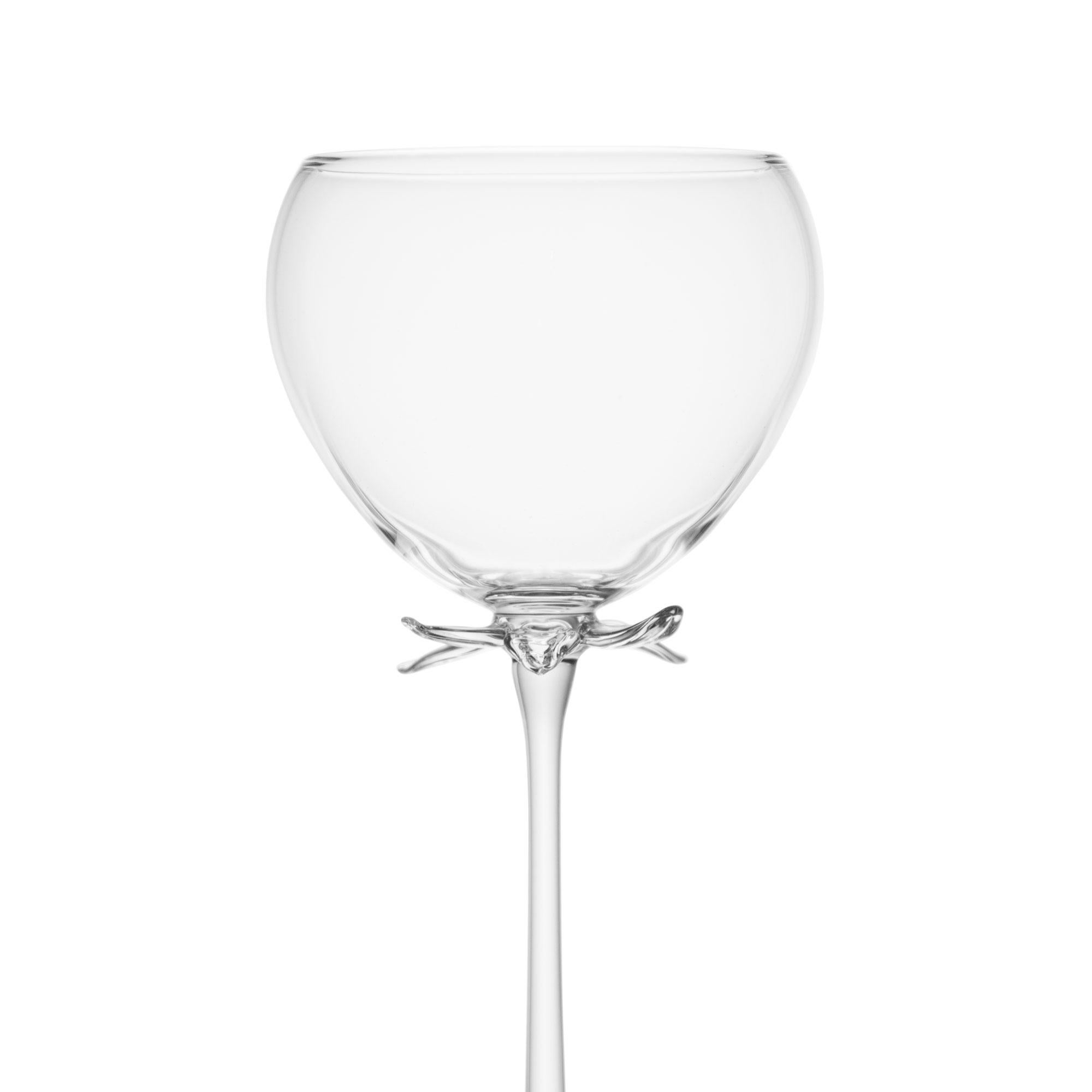 Set di bicchieri da vino fortificati soffiati a mano in stile contemporaneo Bouquet di fiori da giardino con petali In condizioni Nuovo in vendita a Camisano Vicentino, IT