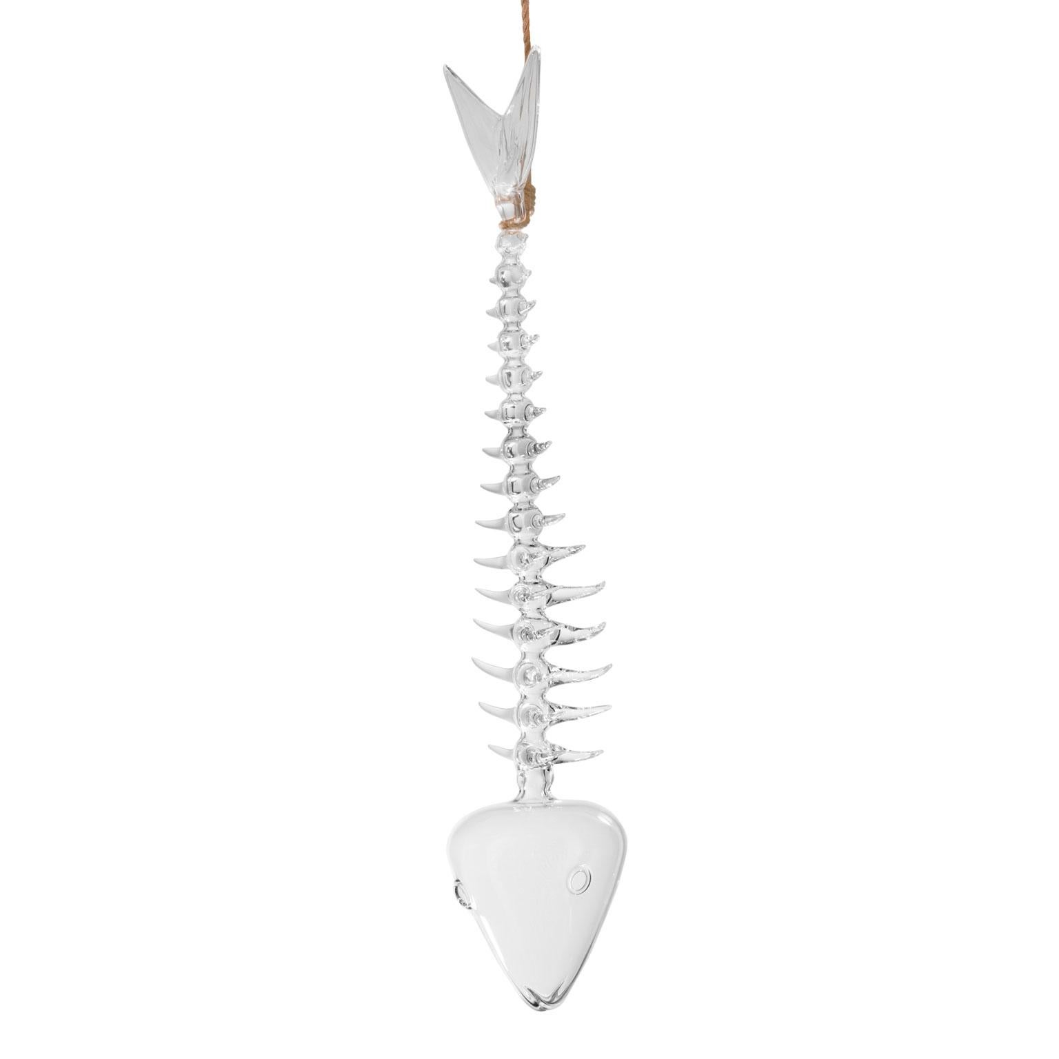 Contemporaneo in vetro soffiato a mano Delizioso Pesce Scultura Scala Struttura Ossea Mare In condizioni Nuovo in vendita a Camisano Vicentino, IT