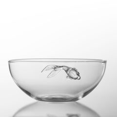 Bol contemporain à petits poissons en verre soufflé à la bouche par Simone Crestani