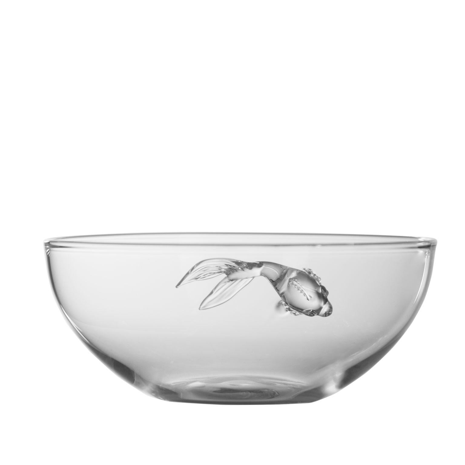 Contemporary Fish Bowl aus mundgeblasenem Glas von Simone Crestani (21. Jahrhundert und zeitgenössisch)