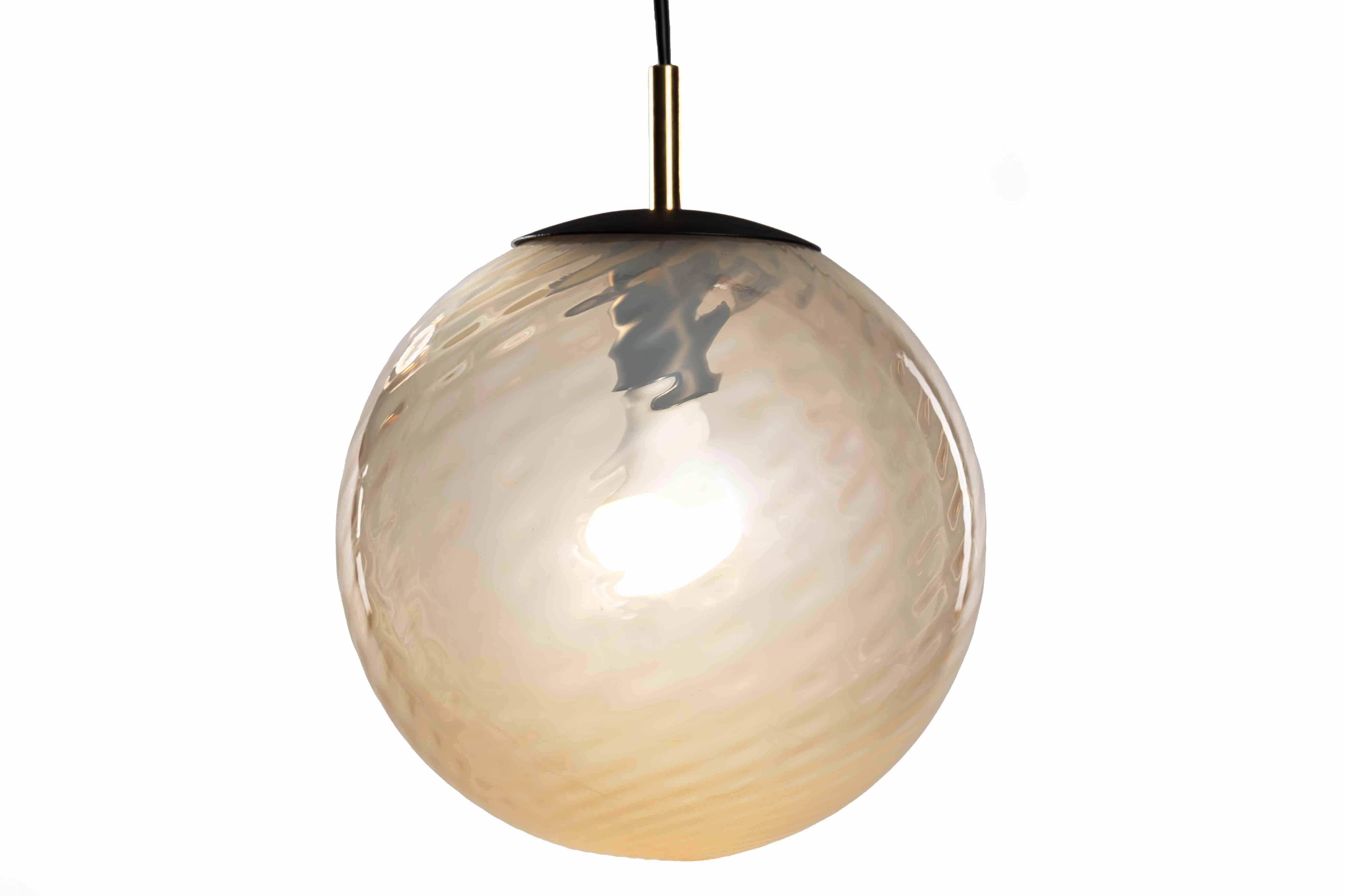 The new Astro range from Luminosa - a range of architectural glass lamps in translucent fawn with optical twist. Classical yet modern these little pearls suit just about every environment. cord-set and matching canopy are powder-coated black with
