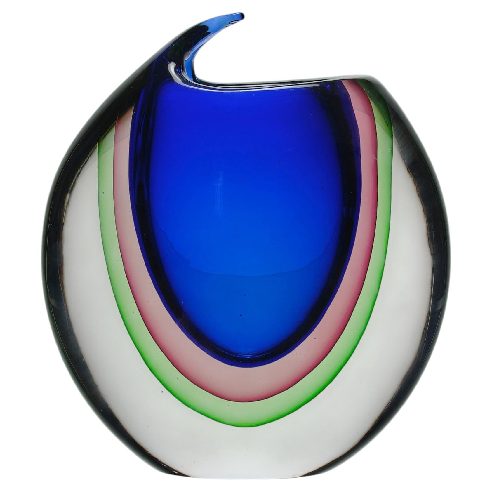 Contemporary Hand Blown Glass Vase entitled "Murano Vase" by Silvano Signoretto