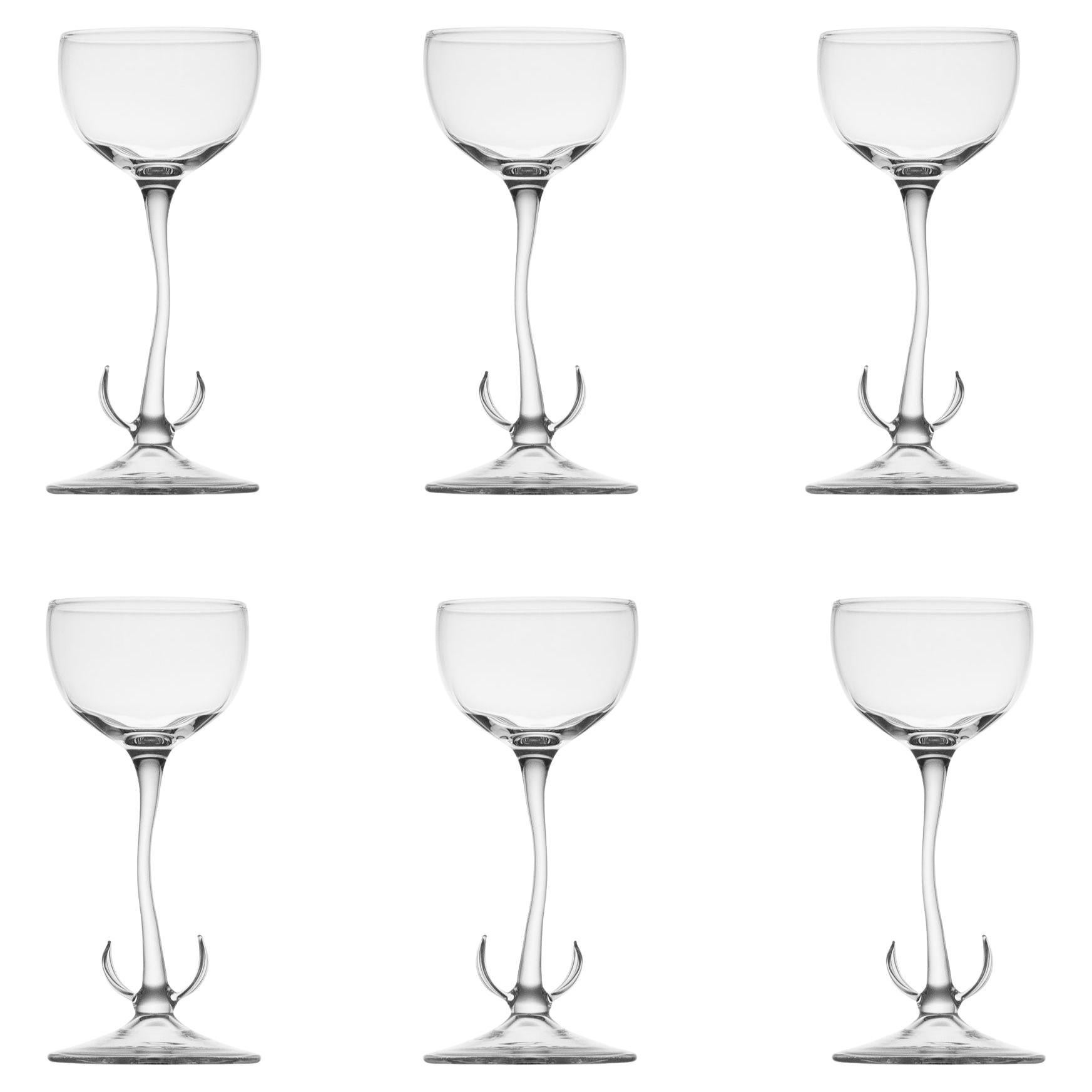 Set de verres à cocktail contemporains soufflés à la main Muguet Jardin Nature