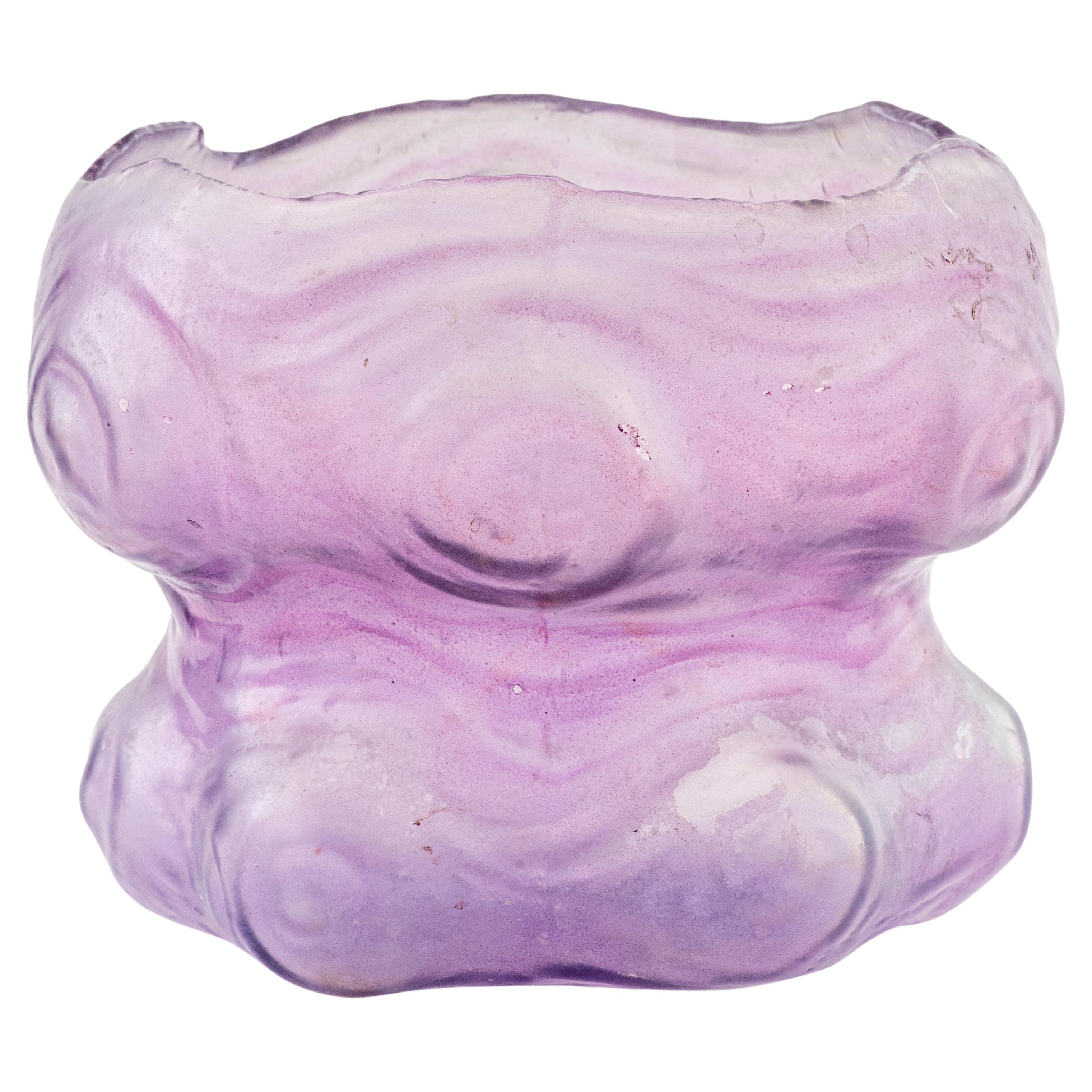 Contemporary Hand-Blown Purple Glass Bowl