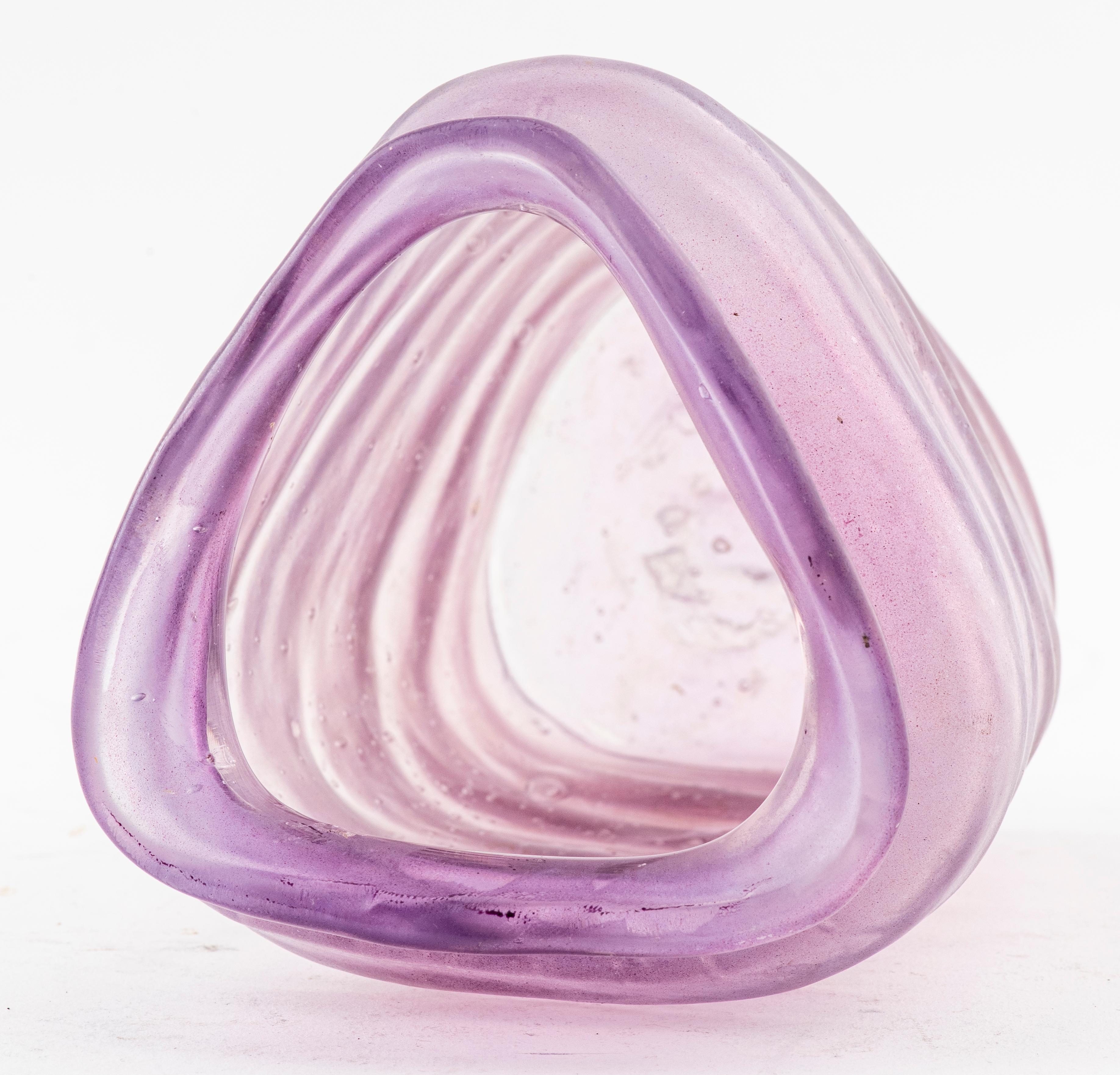 Blown Glass Contemporary Hand-Blown Purple Glass Vase For Sale