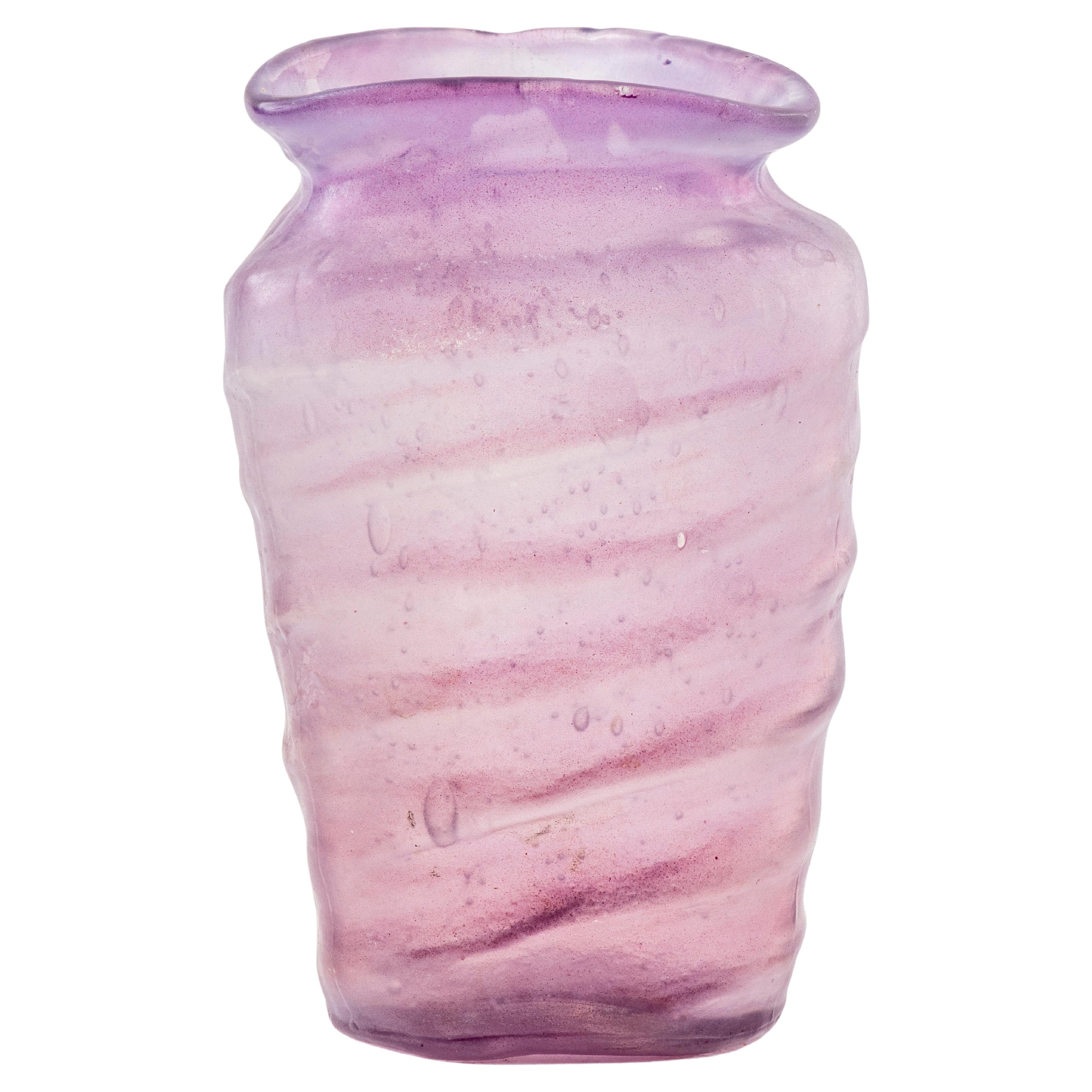 Contemporary Hand-Blown Purple Glass Vase