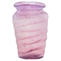 Contemporary Hand-Blown Purple Glass Vase