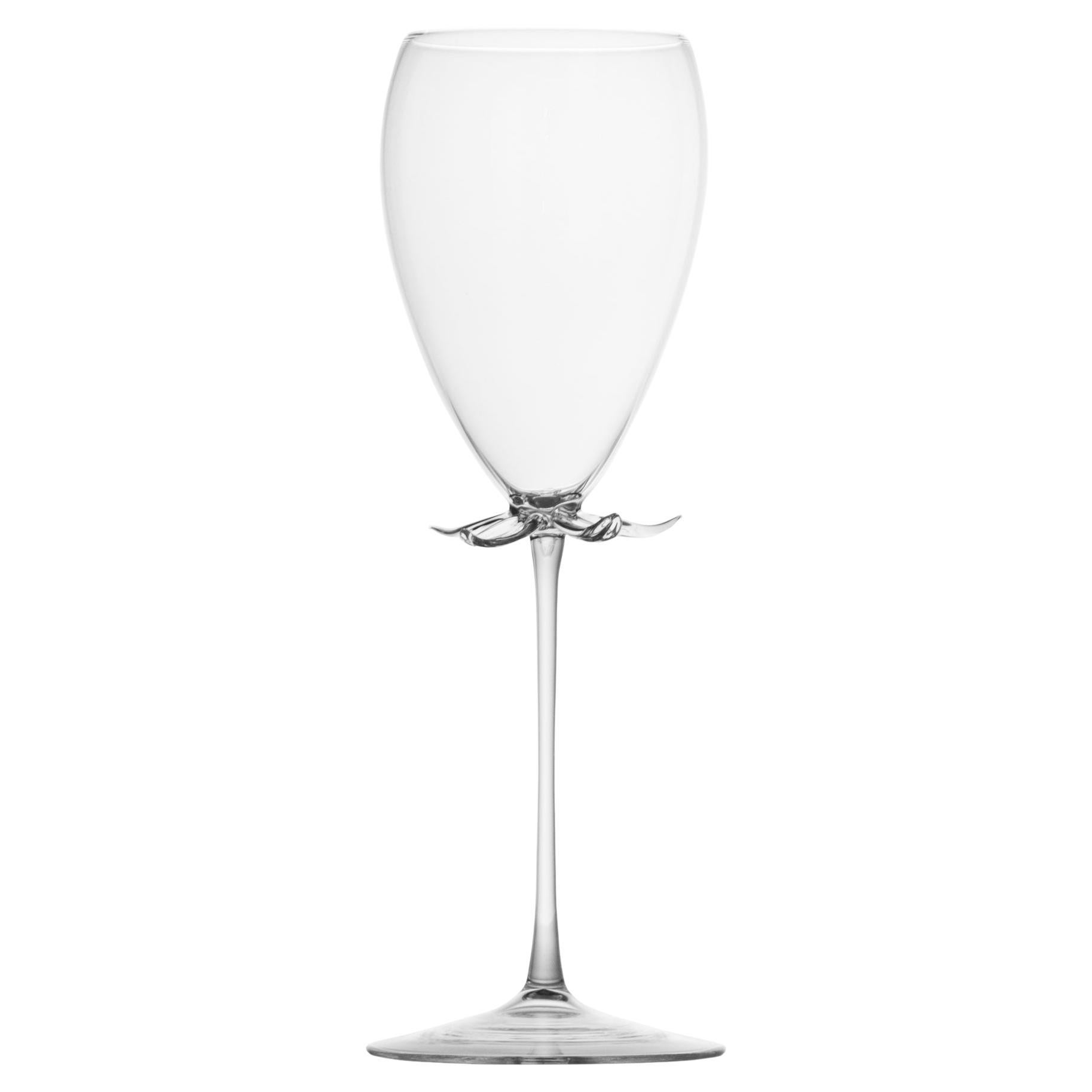 Bicchiere da spumante contemporaneo soffiato a mano Bouquet di fiori da giardino Petali Nature