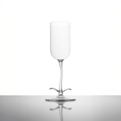 Contemporary Hand Blown Trumpet Vine Cocktail Glasses Set Garden Leaf Nature