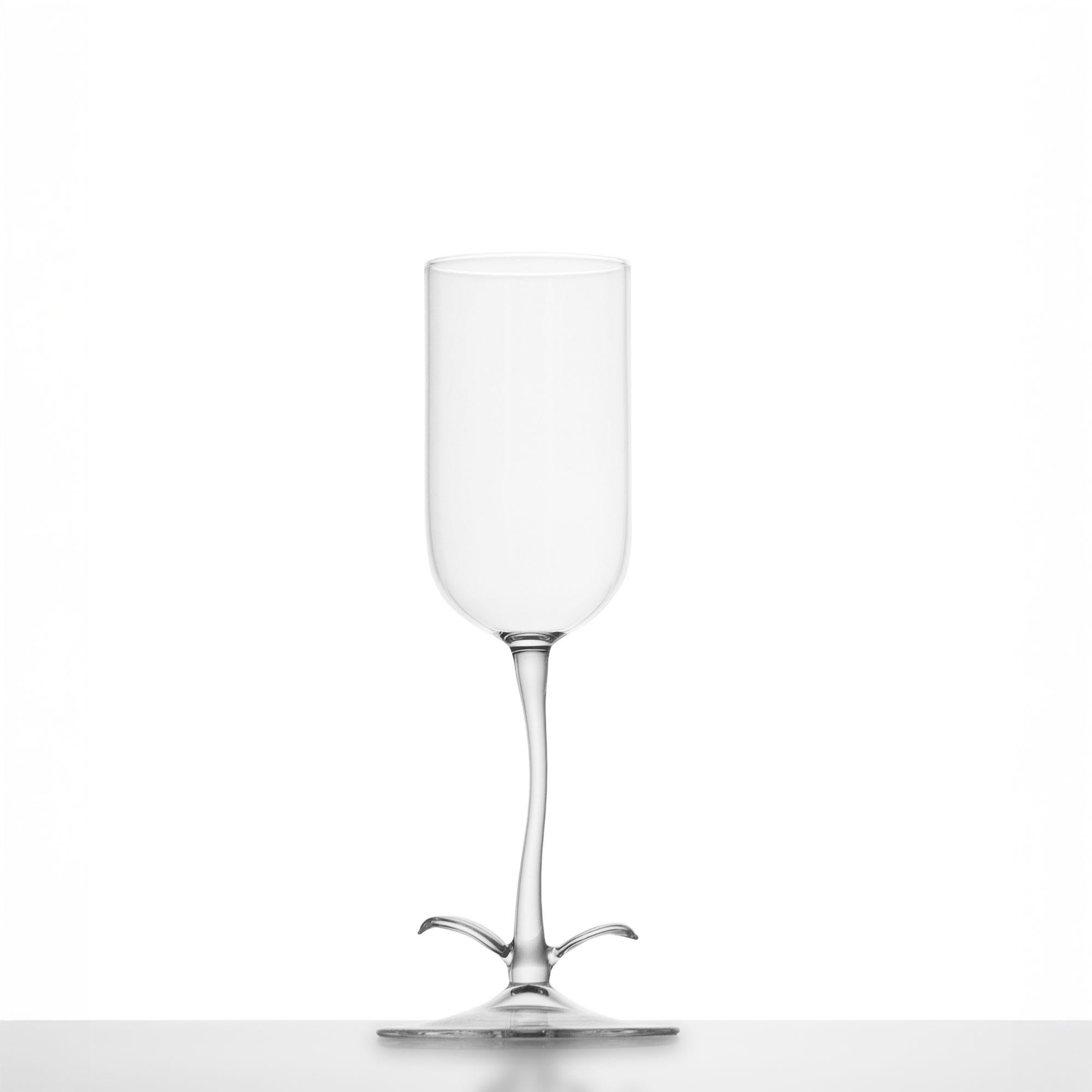 italien Set de verres à cocktail contemporains soufflés à la main Vigne trompette Garden Leaf Nature en vente