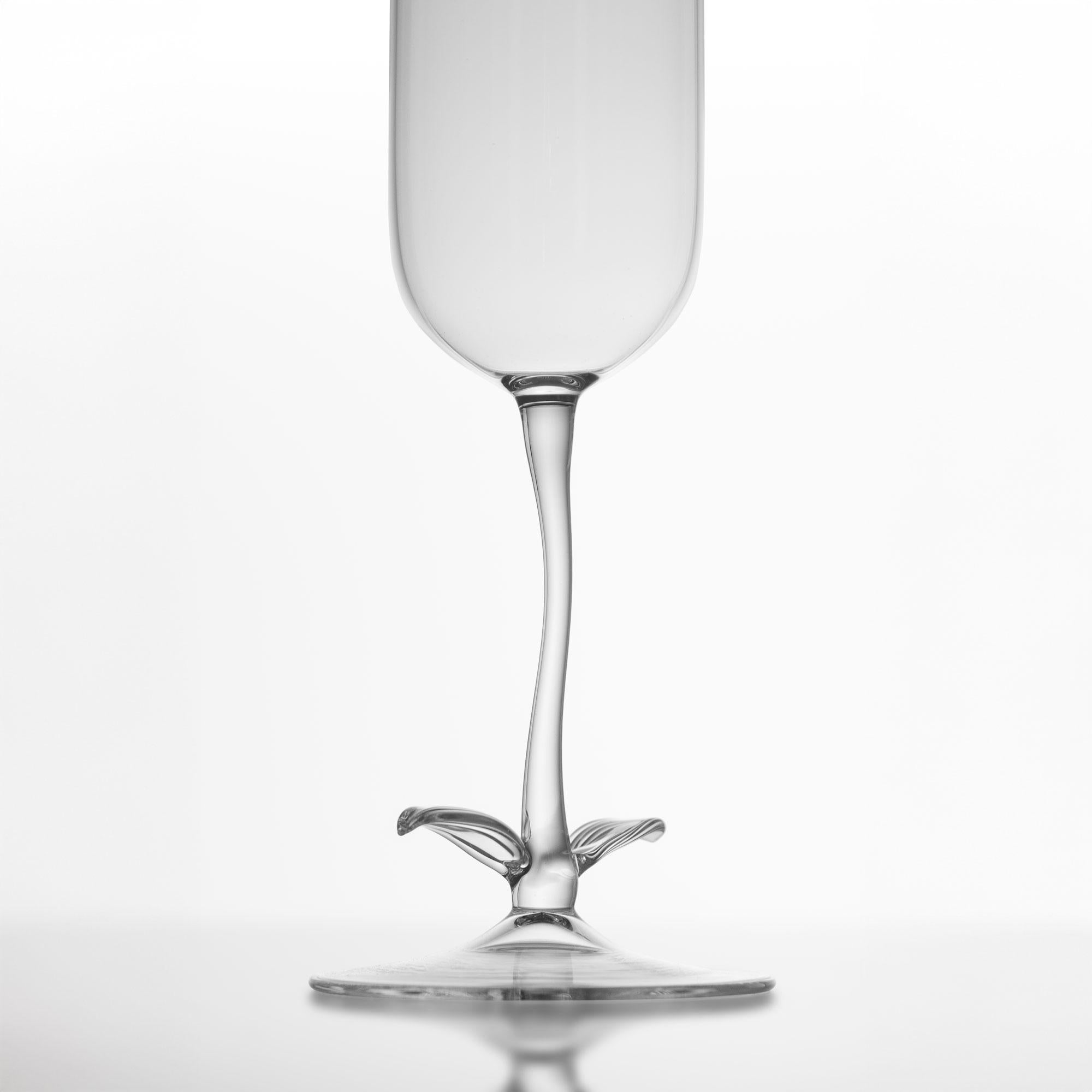 Set de verres à cocktail contemporains soufflés à la main Vigne trompette Garden Leaf Nature Neuf - En vente à Camisano Vicentino, IT