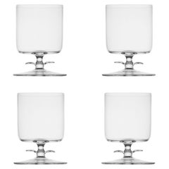 Contemporary Hand Blown Tulip Flower Cocktail Glasses Set Garden Nature Wild