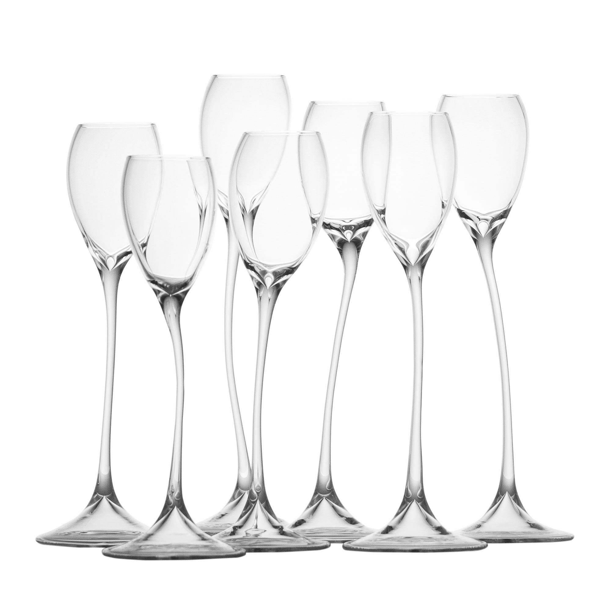 Contemporary Hand Blown Tulip Spirit Glasses Set Garden Flower Bouquet Nature For Sale 1