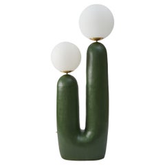 Contemporary Hand-Built Ceramic Base Oo Floor Lamp, Painted only