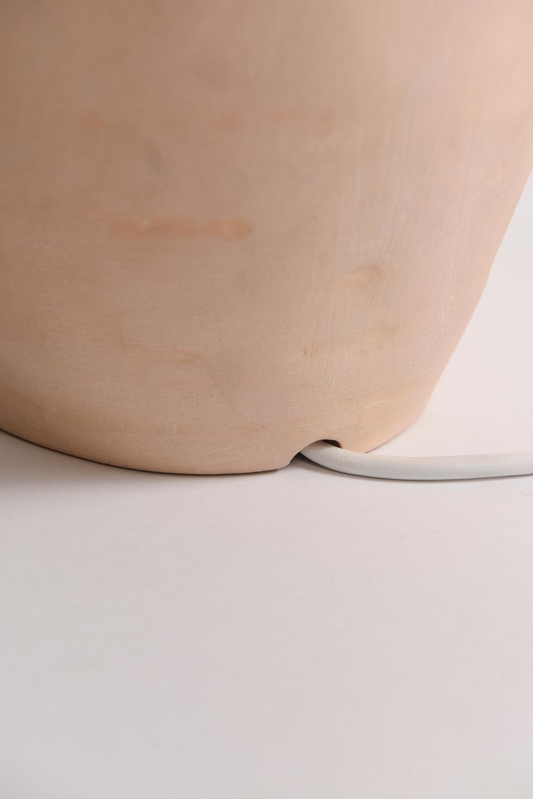 Contemporary Hand-built Ceramic Base Oo Lamp - Skin Tone #1, Medium For Sale 4