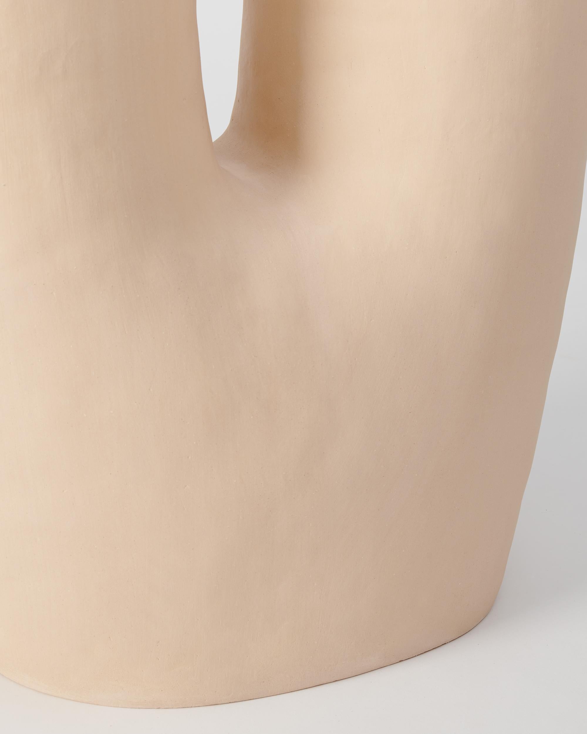 Brushed Contemporary Hand-Built Ceramic Base Oo Lamp Terra Cotta - Medium For Sale