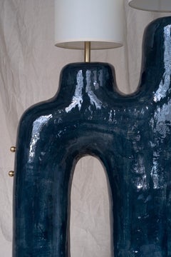 Contemporary Hand-Built Ceramic Camel Lamp, Large, Glazed