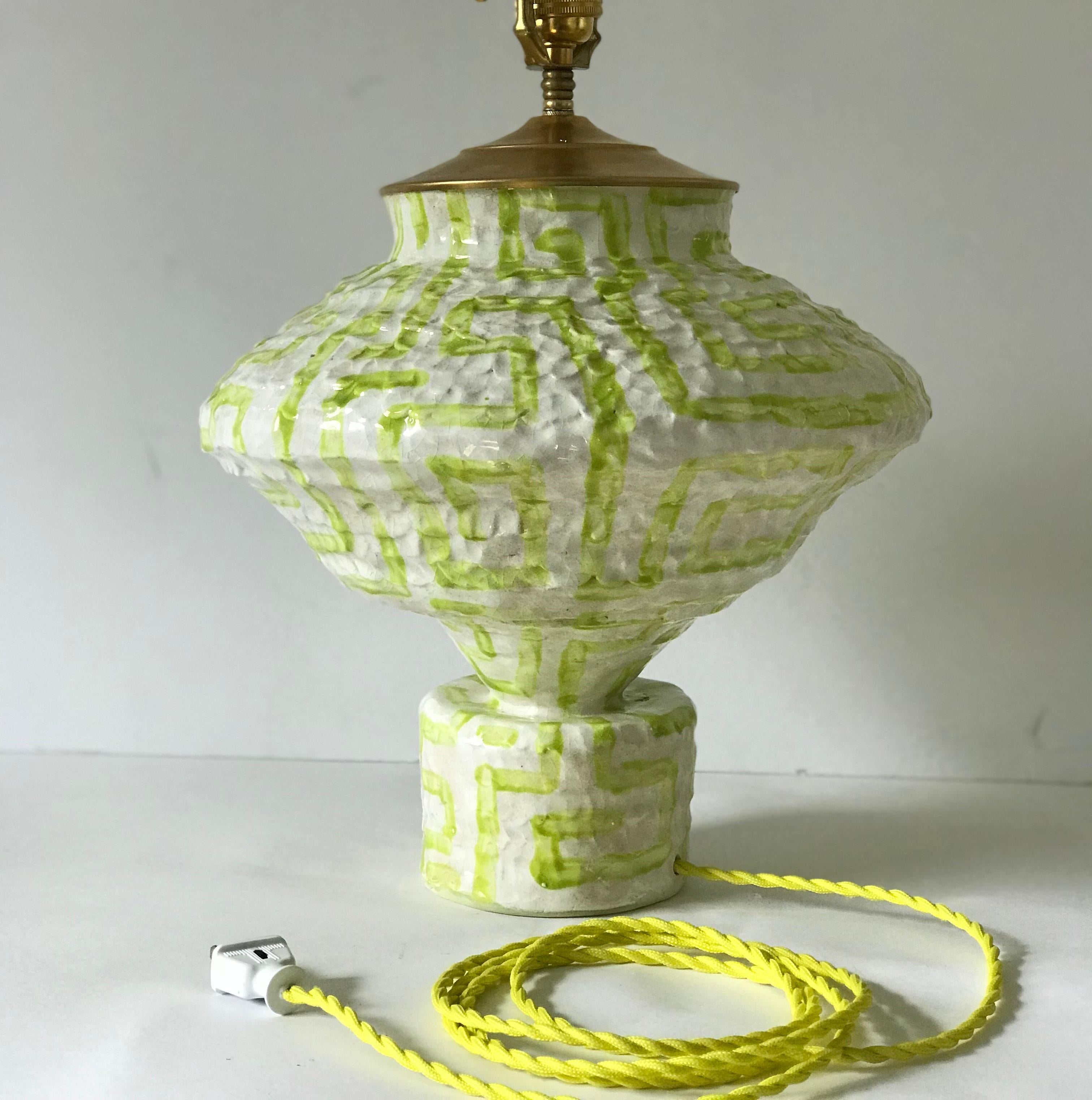 Hand-Crafted Contemporary Hand-Built Ceramic Lamps by Artists Abby Kasonik x Kiki Slaughter For Sale