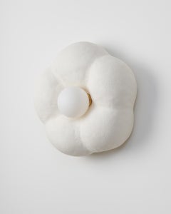 Contemporary Hand-Built Ceramic Puffy Daisy Sconce