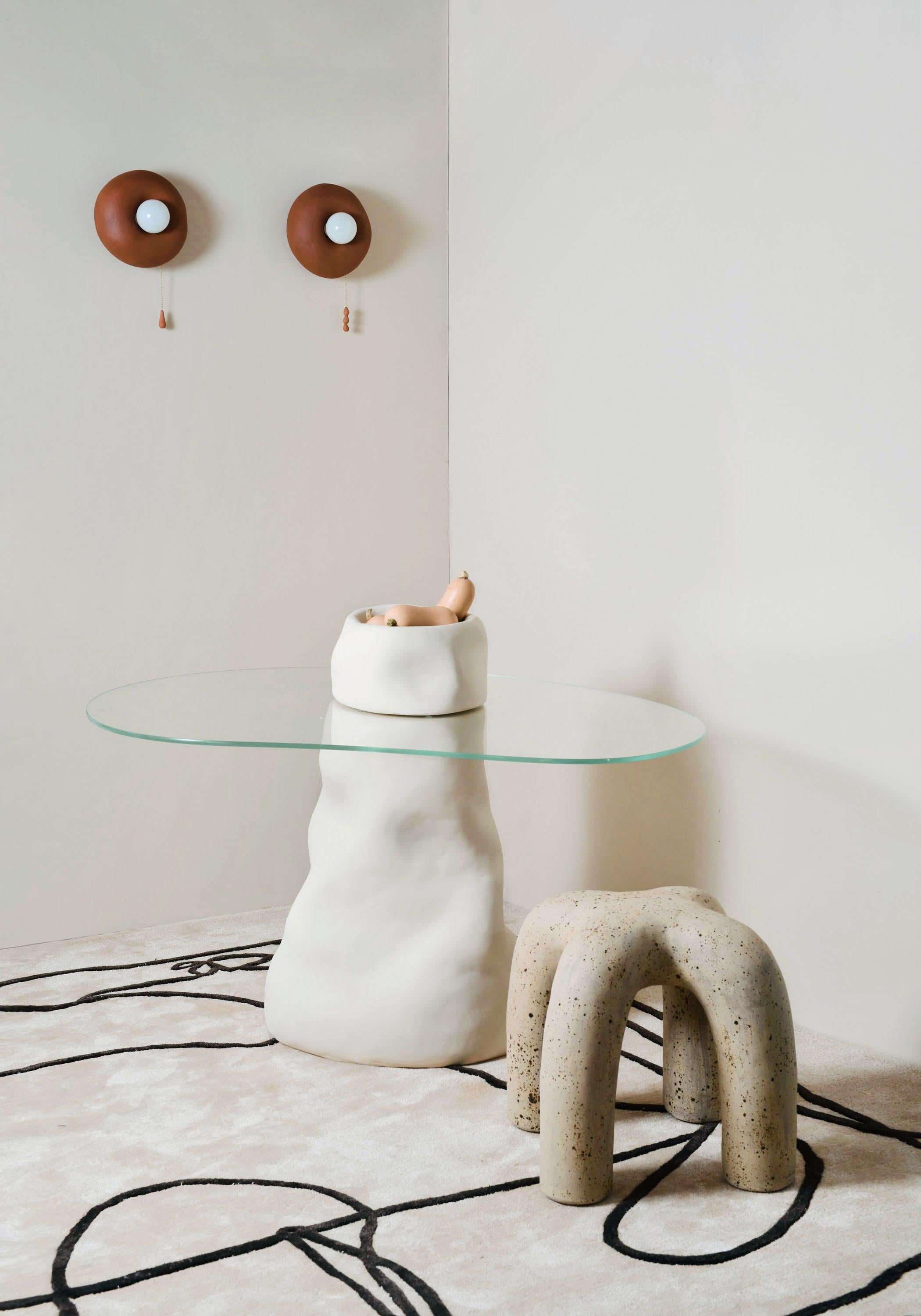 Contemporary Hand-Built Ceramic Stitch Stool For Sale 3