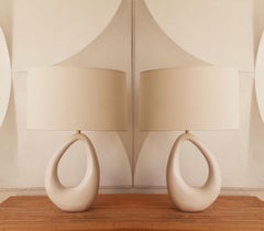 Contemporary Hand-Built French Ceramic Lamp