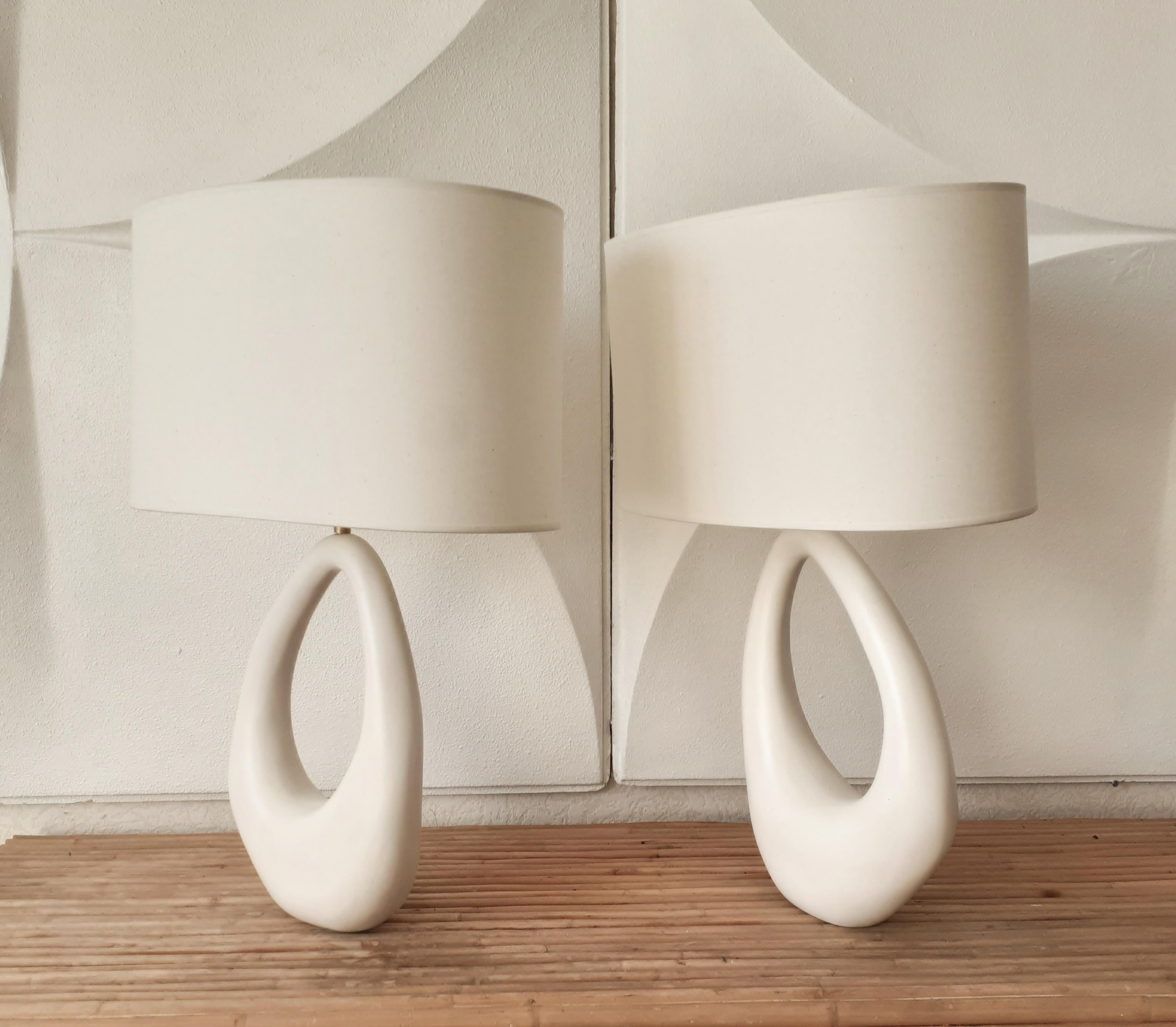 Enameled Contemporary Hand-Built French Ceramic Lamp
