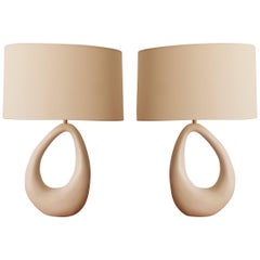 Contemporary Hand-Built French Ceramic Lamp