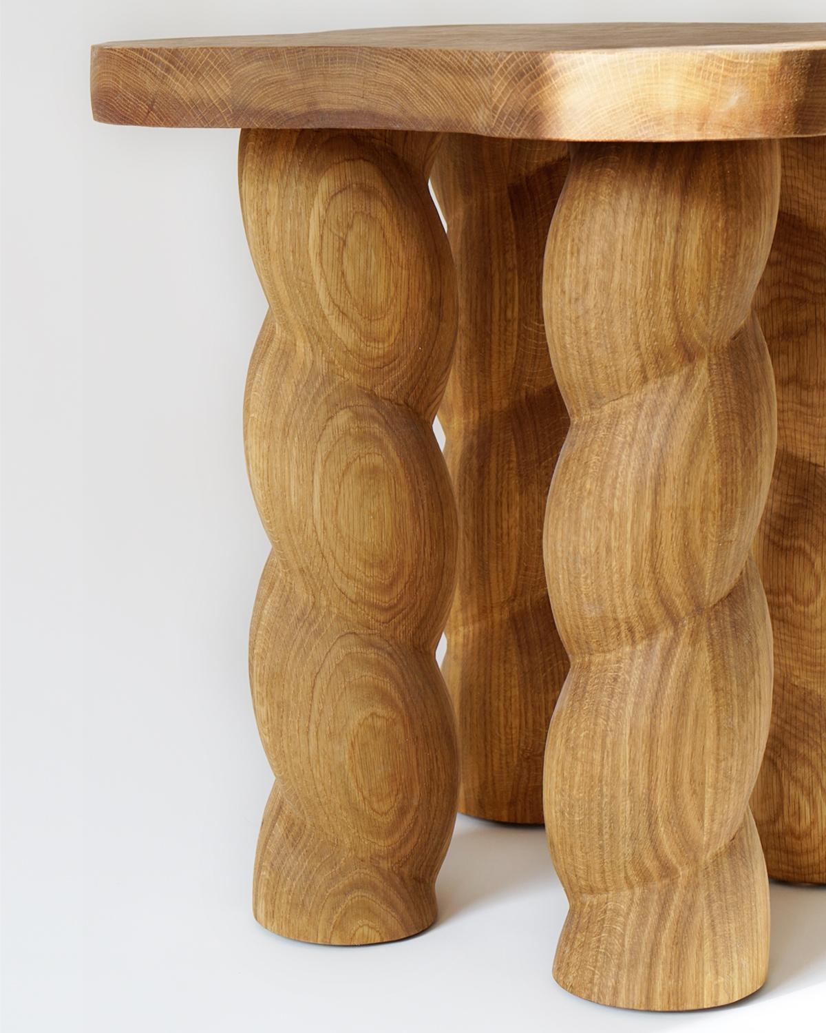 Woodwork Contemporary Hand-Built Rope Stool For Sale