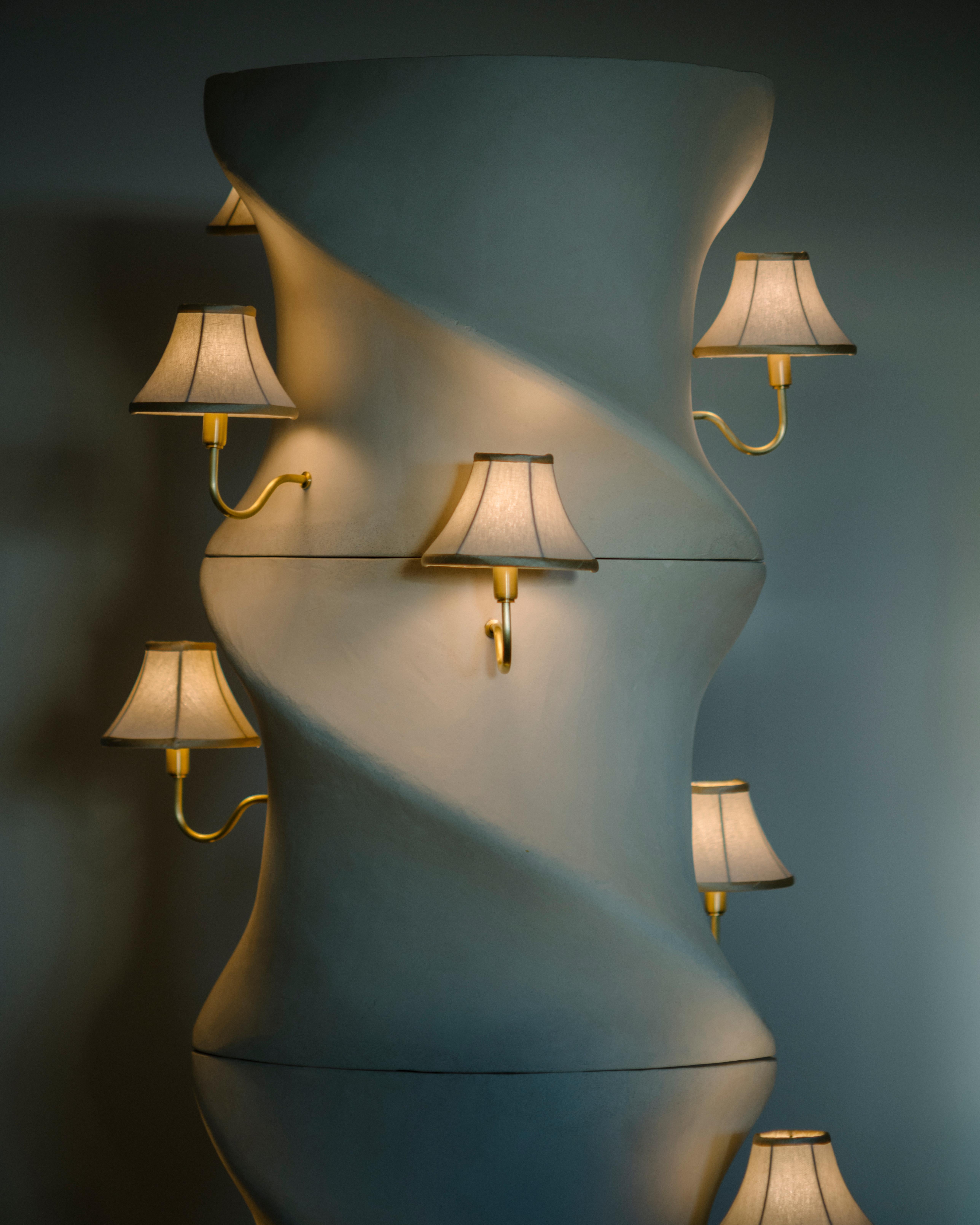 Contemporary Hand-Built Twist Column Light In New Condition For Sale In Queens, NY