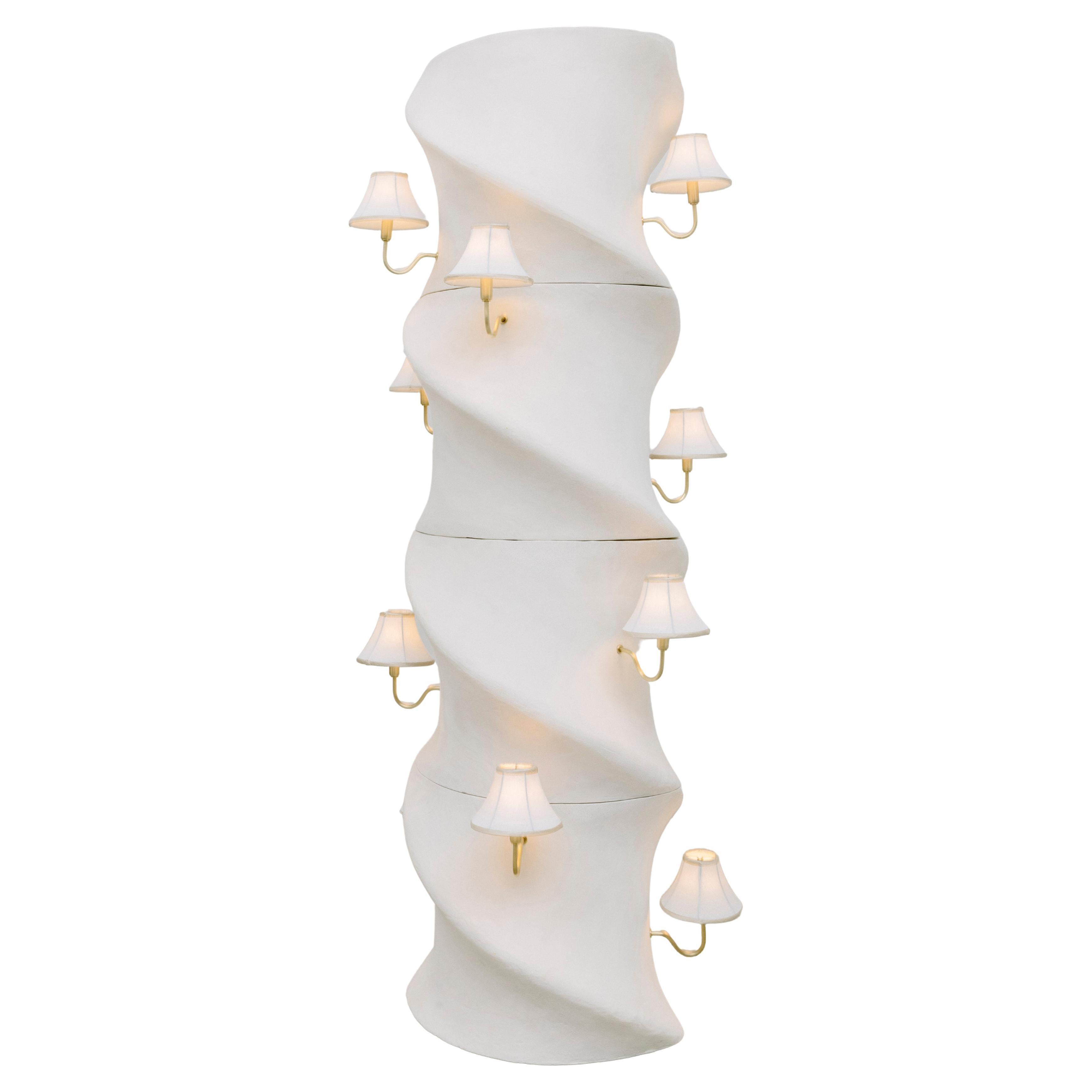 Contemporary Hand-Built Twist Column Light For Sale