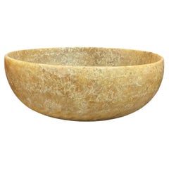 Contemporary Hand-Carved Alabaster Bowl, Egypt, 16-Inch Diameter