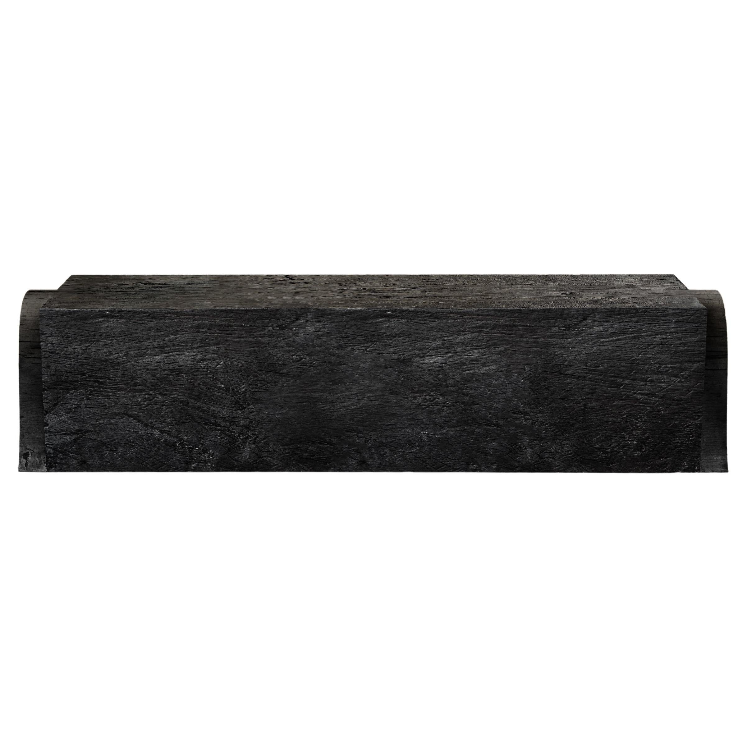 Equarri Contemporary Hand Carved and Burned Oak Equarri Bench by Thibault ...