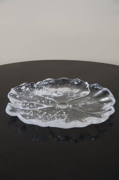 Assiette à fleurs contemporaine en cristal sculpté à la main de Robert Kuo, édition limitée