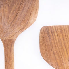Contemporary Hand Carved Indonesian Salad Servers - Pair