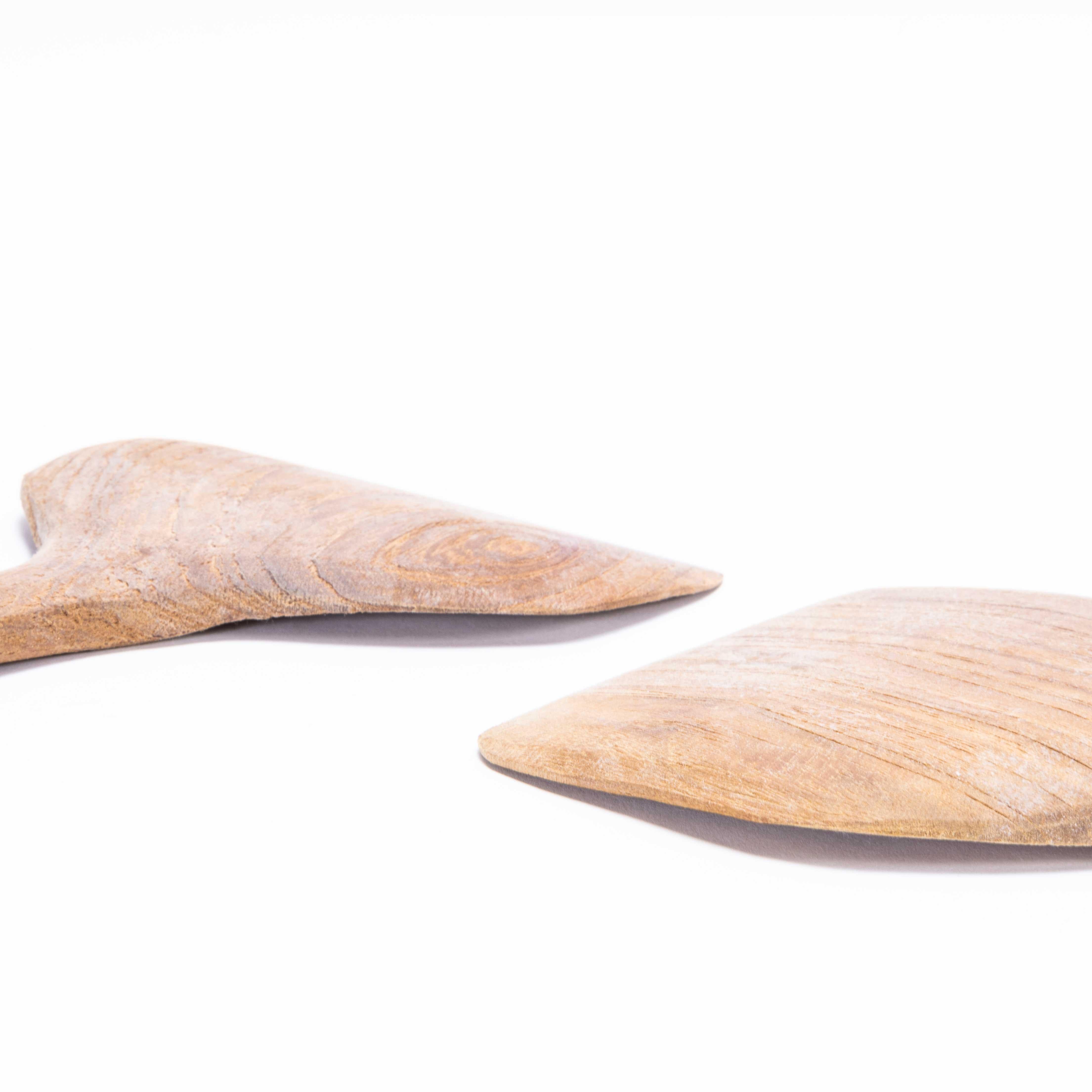 Contemporary Hand Carved Indonesian Salad Servers - Pair For Sale 1