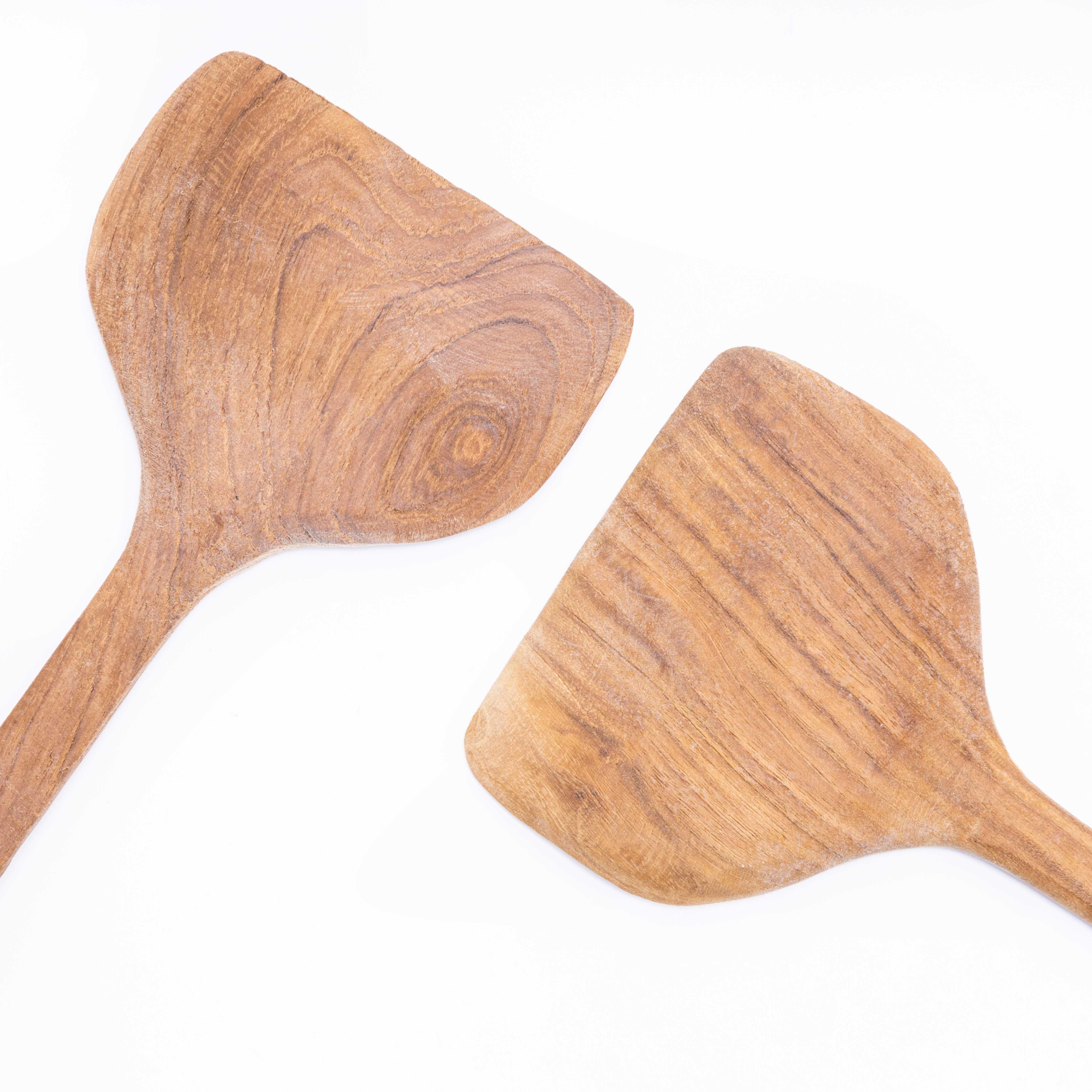 Contemporary Hand Carved Indonesian Salad Servers - Pair For Sale 4