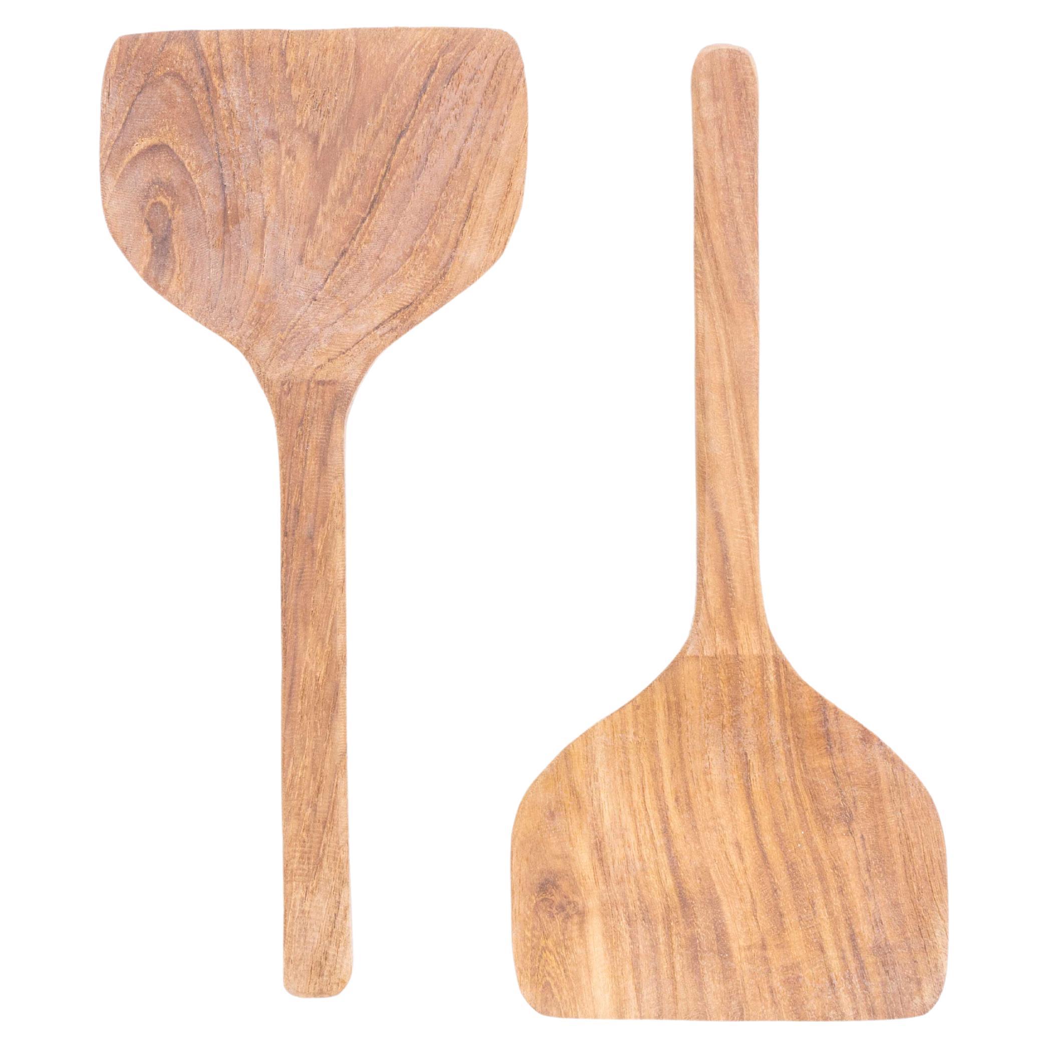 Contemporary Hand Carved Indonesian Salad Servers - Pair