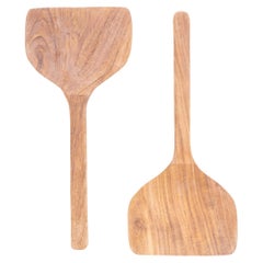 Contemporary Hand Carved Indonesian Salad Servers - Pair