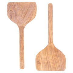Contemporary Hand Carved Indonesian Salad Servers - Pair