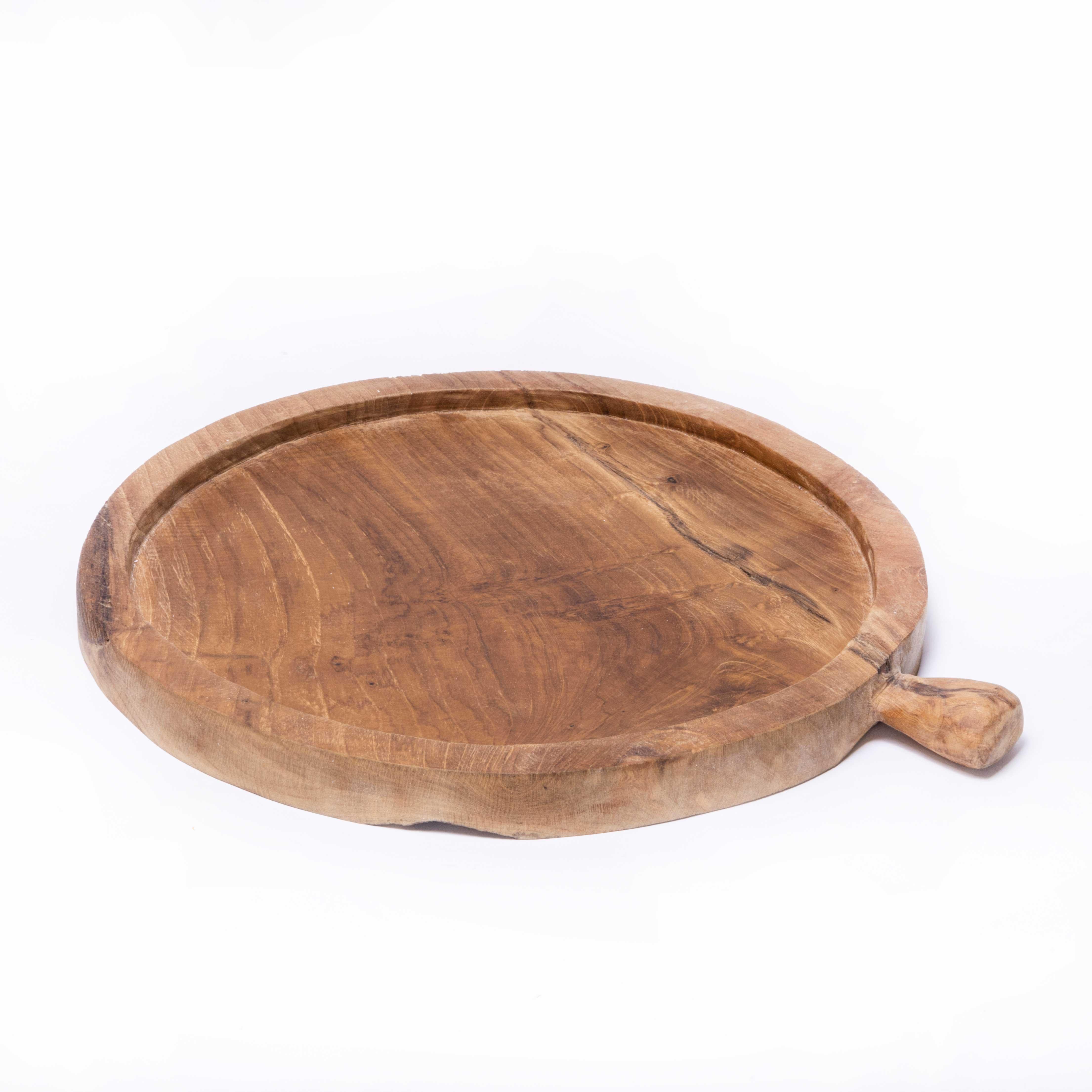 Contemporary Hand Carved Indonesian Teak Platter In Good Condition For Sale In Hook, Hampshire