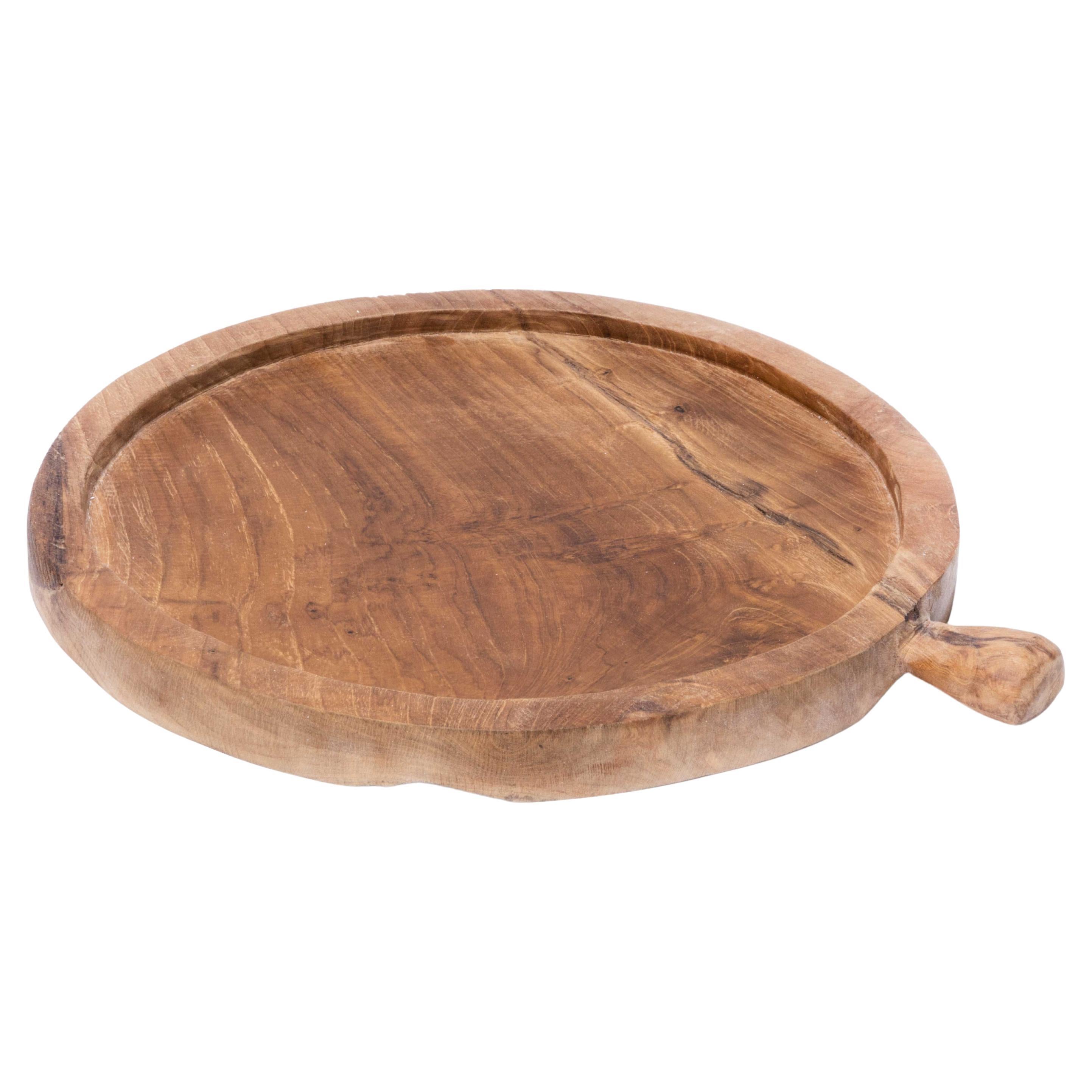 Contemporary Hand Carved Indonesian Teak Platter For Sale