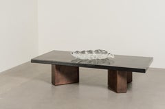 Assiette contemporaine à grandes feuilles de cristal, sculptée à la main par Robert Theo