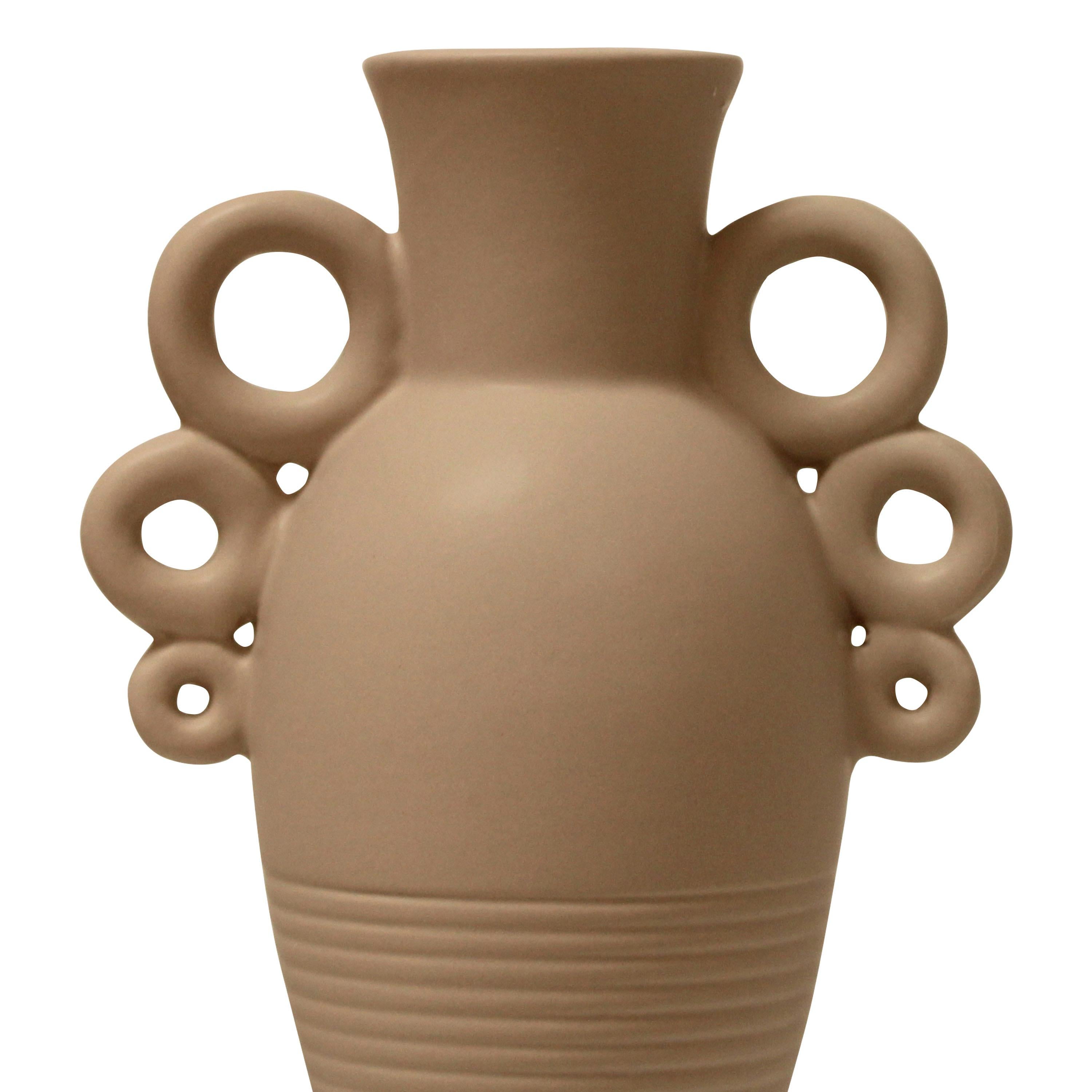 Italian Contemporary Handcrafted Yellow Ceramic Vase, Italia, 2023 For Sale