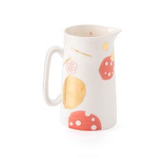 Contemporary Hand Decorated Porcelain 2 Pint Jug Pitcher, Made in Italy