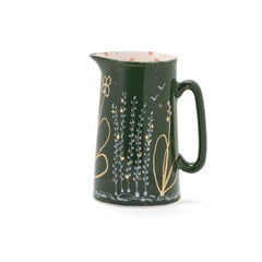 Contemporary Hand Decorated Porcelain 2 Pint Jug Pitcher, Made in Italy