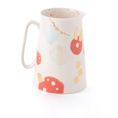 Contemporary Hand Decorated Porcelain 3 Pint Jug Pitcher, Made in Italy